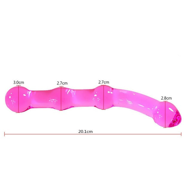 Pink blown glass wand / massager