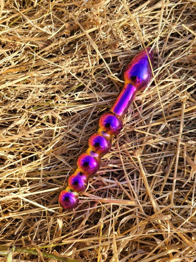 Pink Opalescent glass dildo / massage pleasure kinky