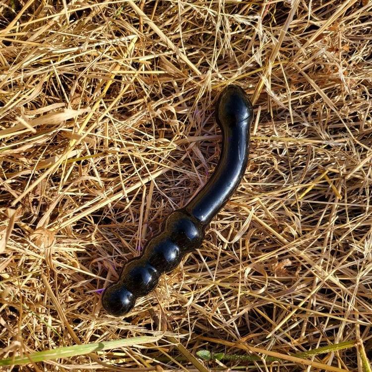 Black glass G spot stimulator / dildo, massager, sex toy, kinky, masturbation, hard