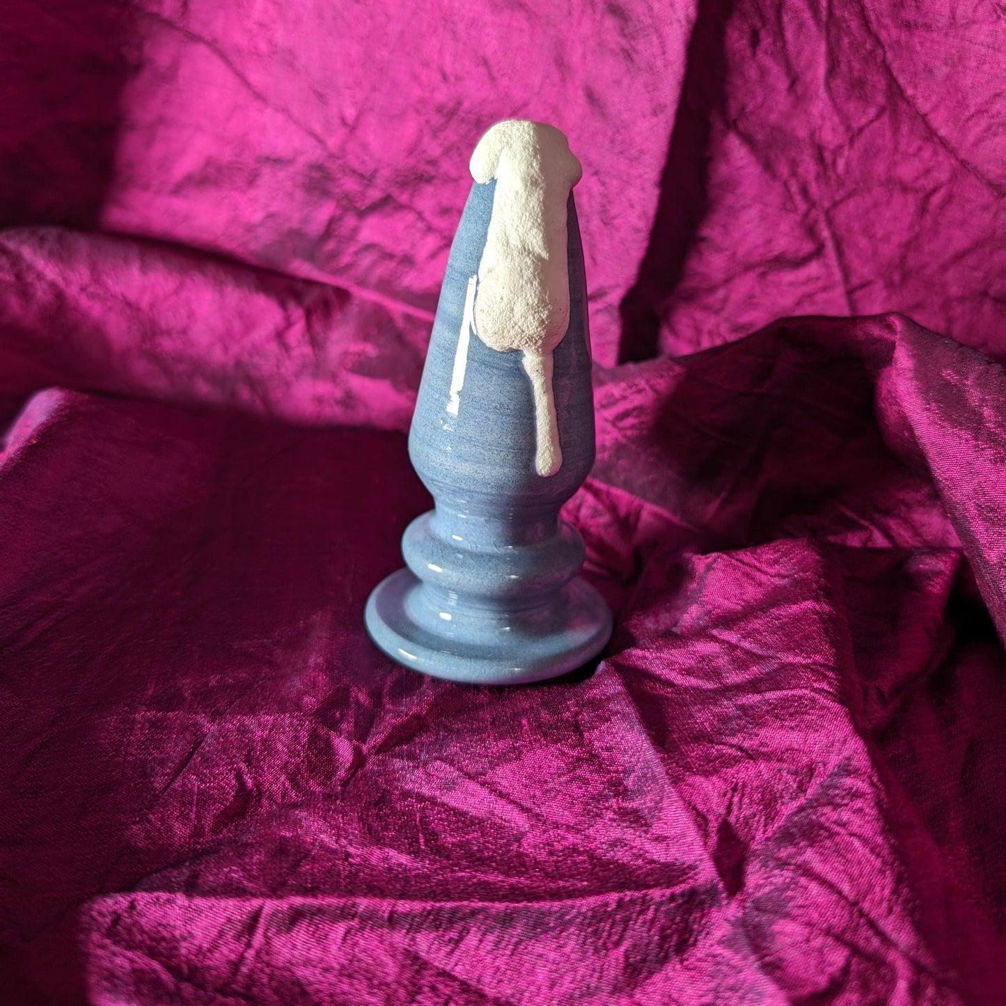 Frothy Ornament in dyed blue clay