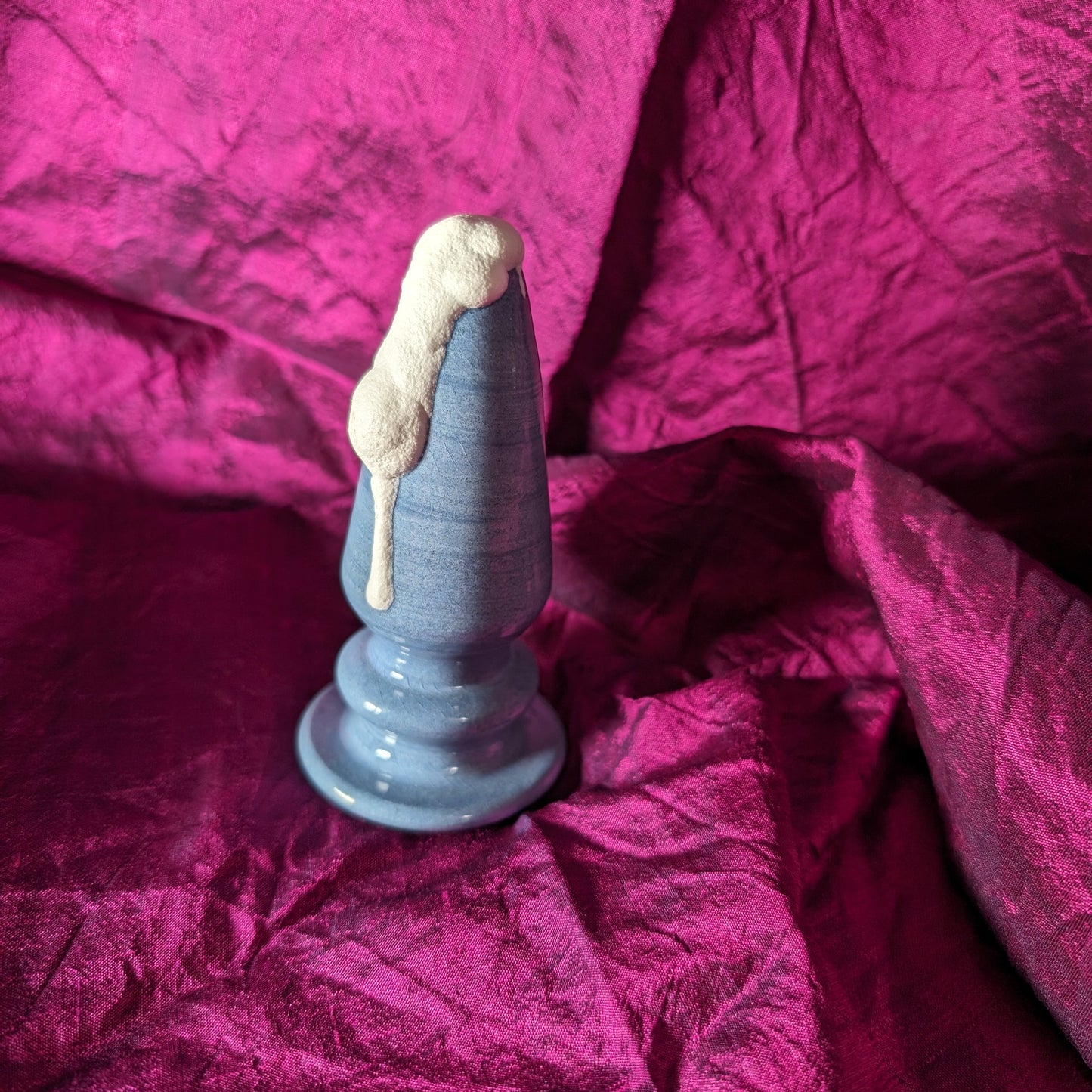 Frothy Ornament in dyed blue clay