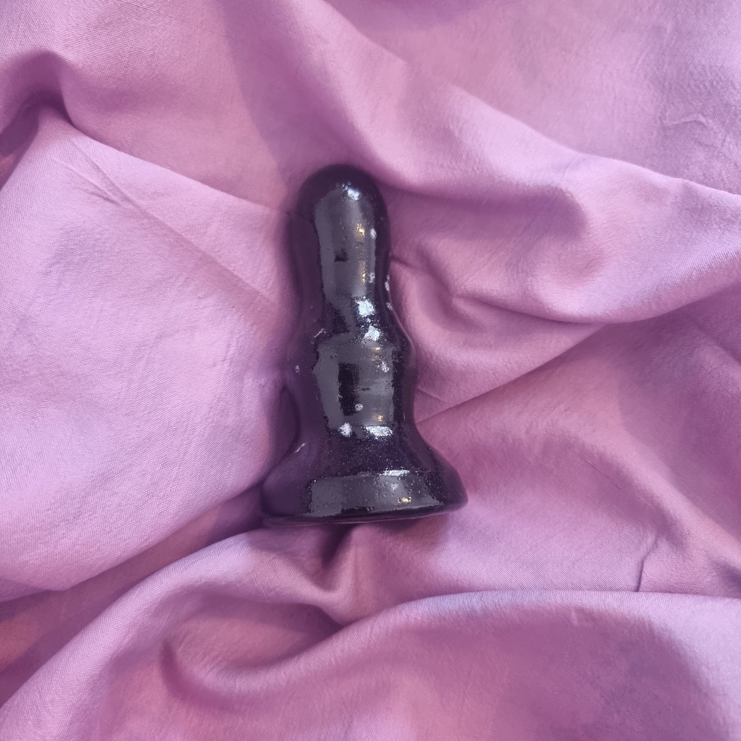 Ceramic Butt Plug in Midnight Blue and White Crystals ~ anal, dildo, sex toy, adult